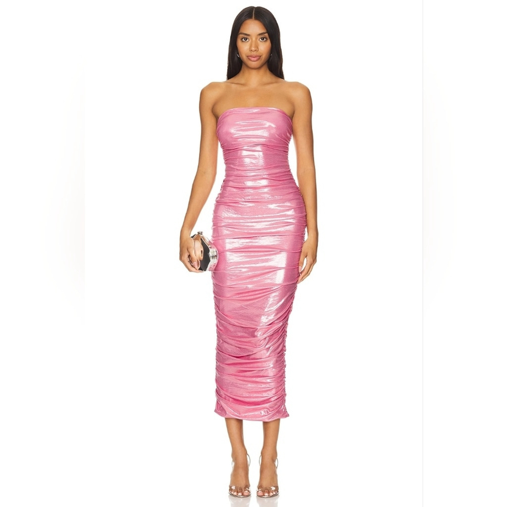 NWT $498 RETROFETE Irie Dress In Fondant Pink Large